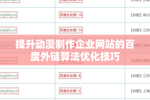 提升动漫制作企业网站的百度外链算法优化技巧