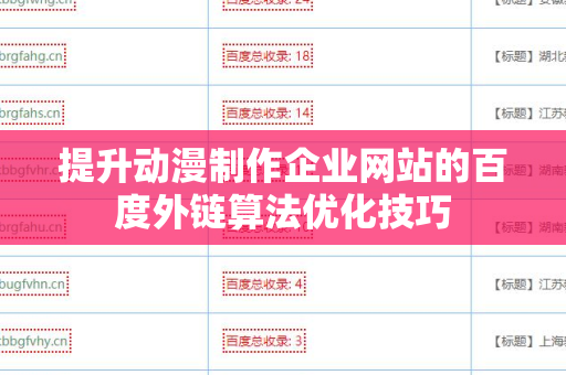 提升动漫制作企业网站的百度外链算法优化技巧