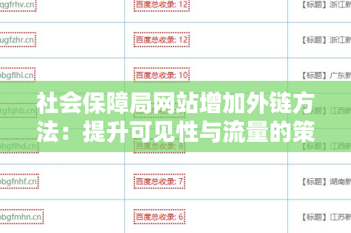 社会保障局网站增加外链方法：提升可见性与流量的策略