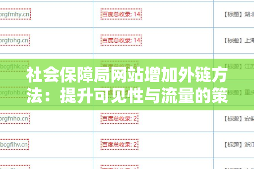 社会保障局网站增加外链方法：提升可见性与流量的策略