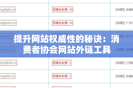 提升网站权威性的秘诀：消费者协会网站外链工具