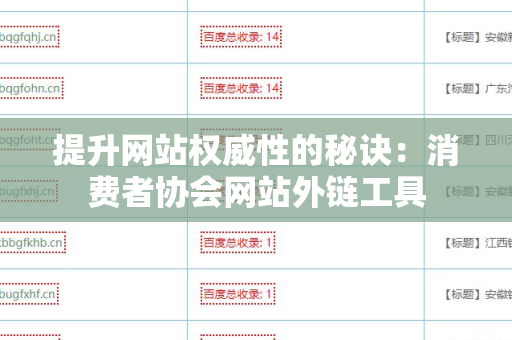 提升网站权威性的秘诀：消费者协会网站外链工具