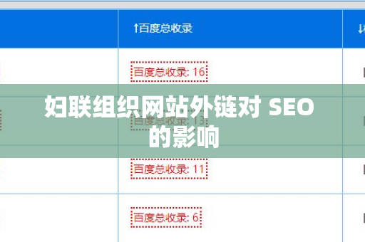 妇联组织网站外链对 SEO 的影响