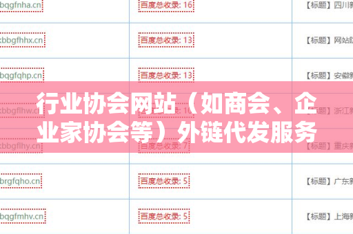 行业协会网站（如商会、企业家协会等）外链代发服务：提升品牌曝光的利器