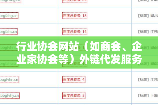 行业协会网站（如商会、企业家协会等）外链代发服务：提升品牌曝光的利器