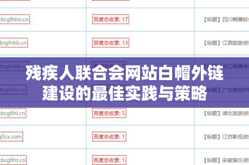 残疾人联合会网站白帽外链建设的最佳实践与策略