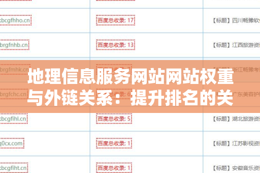 地理信息服务网站网站权重与外链关系：提升排名的关键策略