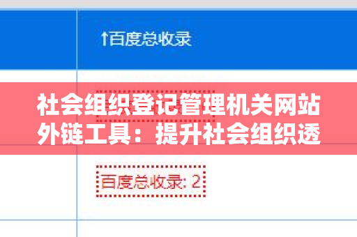 社会组织登记管理机关网站外链工具：提升社会组织透明度和效率的利器