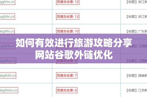 如何有效进行旅游攻略分享网站谷歌外链优化