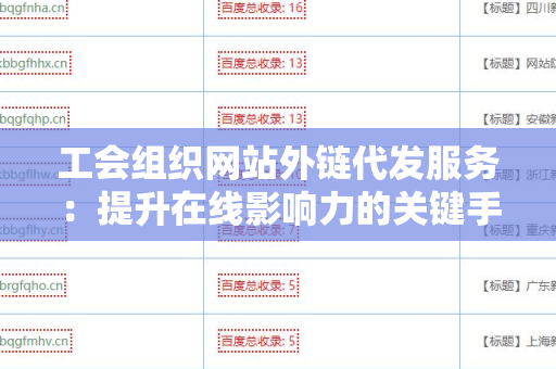 工会组织网站外链代发服务：提升在线影响力的关键手段