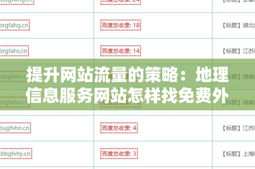 提升网站流量的策略：地理信息服务网站怎样找免费外链平台