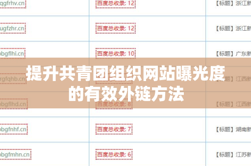 提升共青团组织网站曝光度的有效外链方法