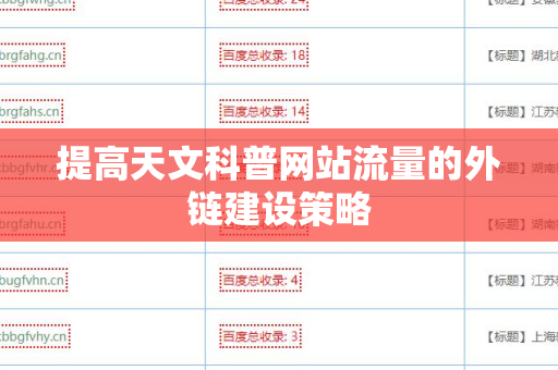 提高天文科普网站流量的外链建设策略
