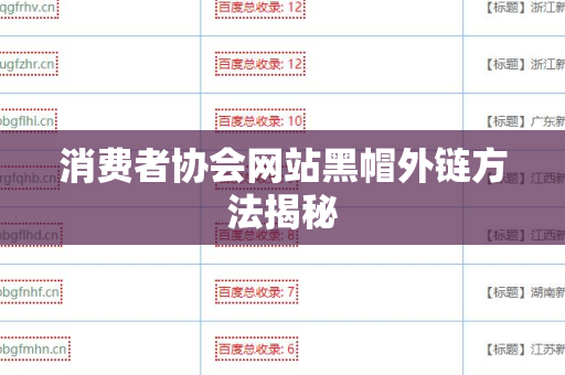 消费者协会网站黑帽外链方法揭秘