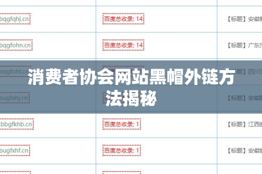 消费者协会网站黑帽外链方法揭秘