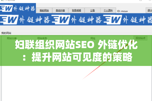 妇联组织网站SEO 外链优化：提升网站可见度的策略