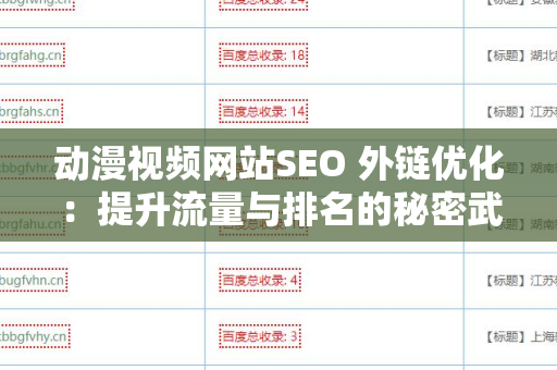 动漫视频网站SEO 外链优化：提升流量与排名的秘密武器