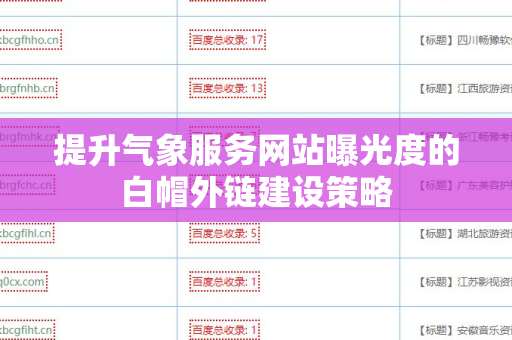 提升气象服务网站曝光度的白帽外链建设策略