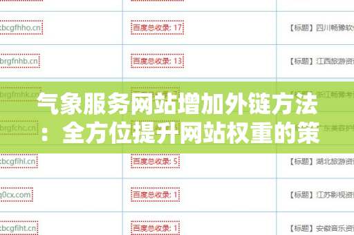 气象服务网站增加外链方法：全方位提升网站权重的策略