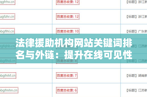 法律援助机构网站关键词排名与外链：提升在线可见性的策略