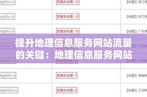 提升地理信息服务网站流量的关键：地理信息服务网站SEO 外链策略