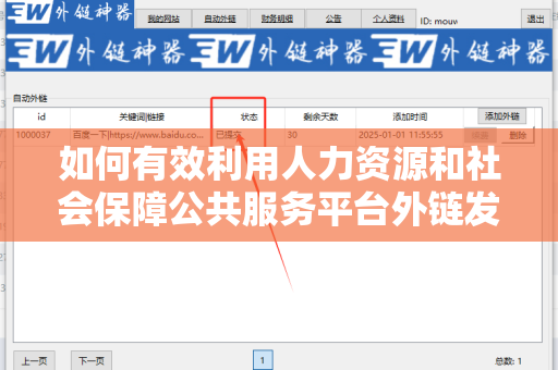 如何有效利用人力资源和社会保障公共服务平台外链发布技巧