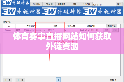 体育赛事直播网站如何获取外链资源