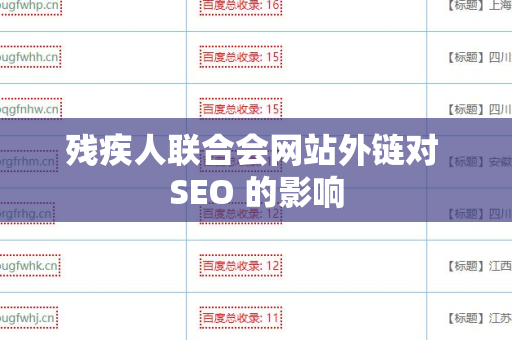 残疾人联合会网站外链对 SEO 的影响