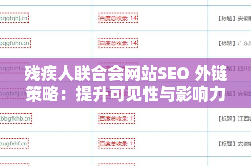 残疾人联合会网站SEO 外链策略：提升可见性与影响力
