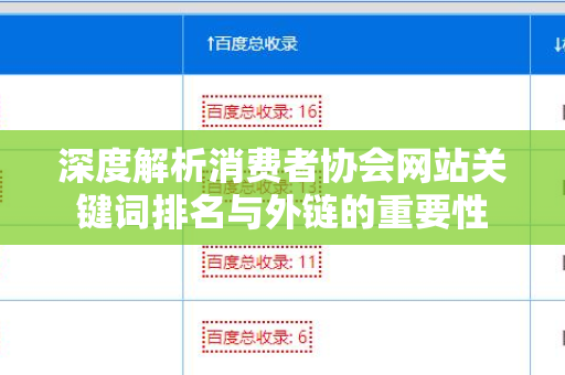 深度解析消费者协会网站关键词排名与外链的重要性