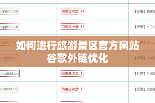 如何进行旅游景区官方网站谷歌外链优化