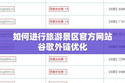 如何进行旅游景区官方网站谷歌外链优化