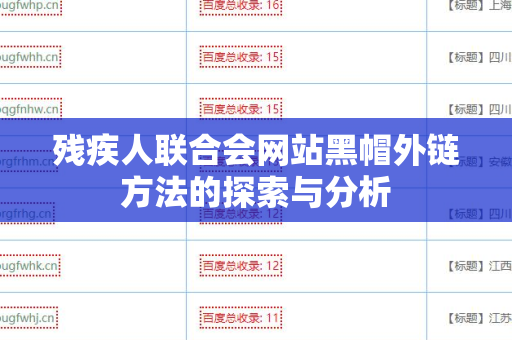 残疾人联合会网站黑帽外链方法的探索与分析