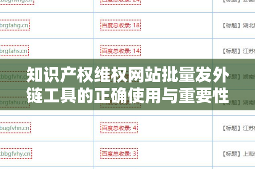 知识产权维权网站批量发外链工具的正确使用与重要性