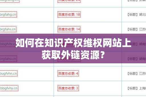 如何在知识产权维权网站上获取外链资源？