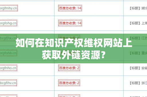 如何在知识产权维权网站上获取外链资源？