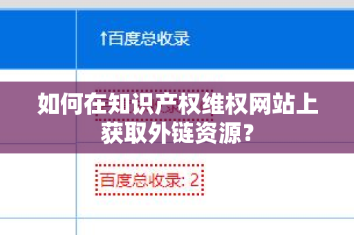 如何在知识产权维权网站上获取外链资源？