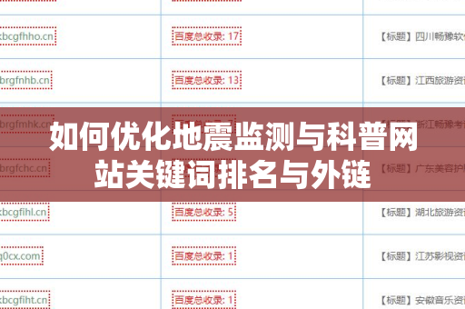 如何优化地震监测与科普网站关键词排名与外链