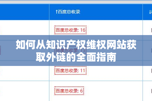 如何从知识产权维权网站获取外链的全面指南