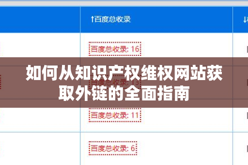 如何从知识产权维权网站获取外链的全面指南