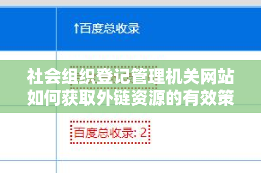 社会组织登记管理机关网站如何获取外链资源的有效策略