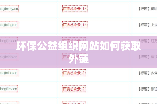环保公益组织网站如何获取外链