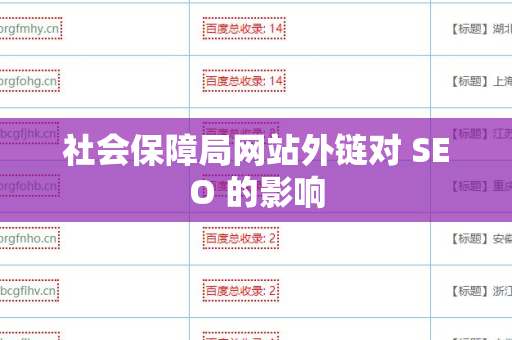社会保障局网站外链对 SEO 的影响