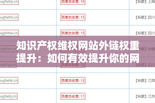知识产权维权网站外链权重提升：如何有效提升你的网站权重？