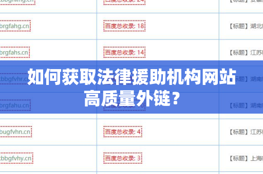 如何获取法律援助机构网站高质量外链？