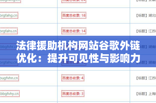 法律援助机构网站谷歌外链优化：提升可见性与影响力的策略