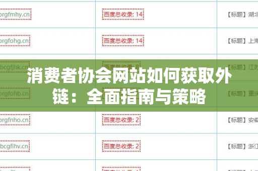 消费者协会网站如何获取外链：全面指南与策略