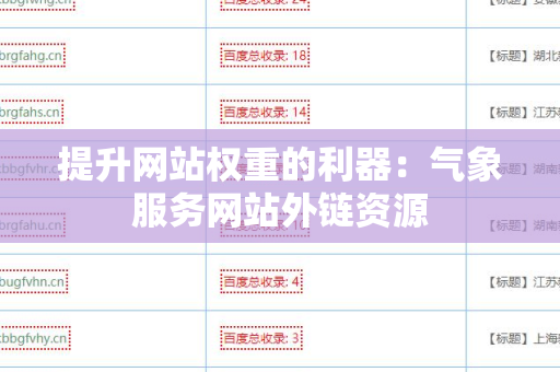 提升网站权重的利器：气象服务网站外链资源