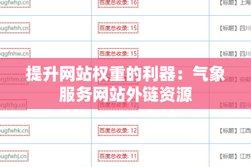 提升网站权重的利器：气象服务网站外链资源