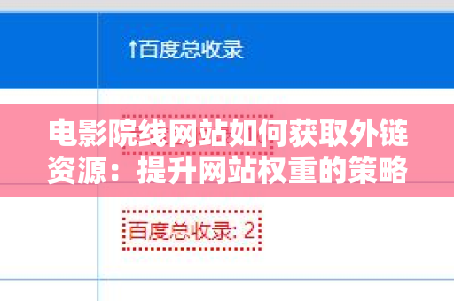 电影院线网站如何获取外链资源：提升网站权重的策略与方法